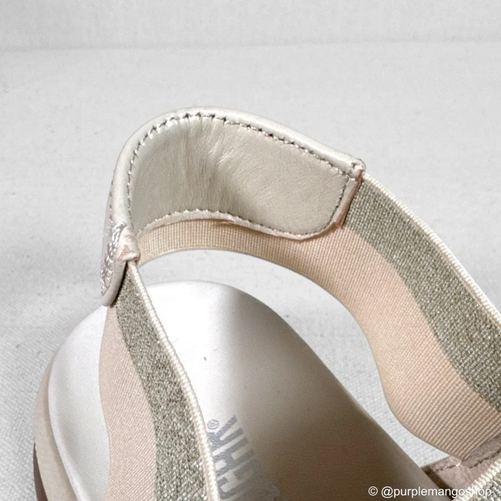 NWOT COUGAR Lucia Metallic Leather Trim Slingback‎ Sandals | Women 7M